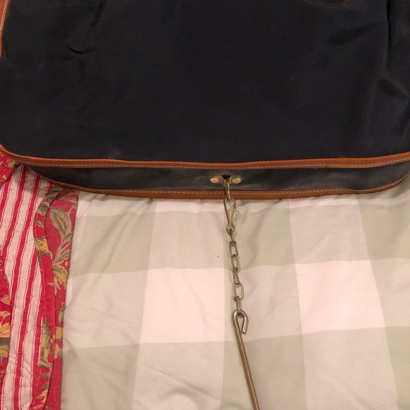 Vintage Royal Cophegan navy with brown trim travel garment hanging bag - Picture 8 of 16